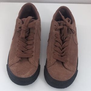 Brown Suede Sneakers with Black Soles